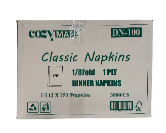 Cozymate DN-100 1 Ply Dinner Napkin(12x250)