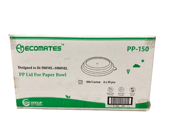 EcoMates PP-150, Plastic Lid ,  Case (6x50's)