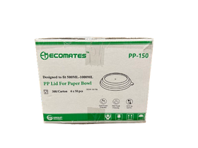 EcoMates PP-150, Plastic Lid ,  Case (6x50's)