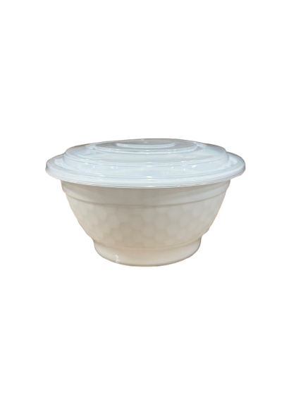 Dynasco BO-36W 36oz. White Bowl Combo, Case (150 SETS)