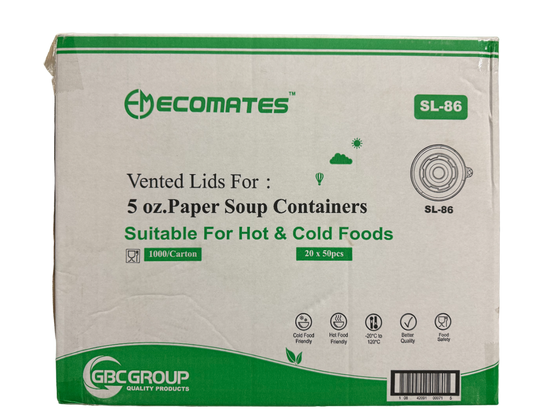 EcoMates SL-86, Vented Lids for 5oz Paper Container (1000's)