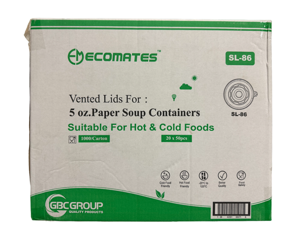 EcoMates SL-86, Vented Lids for 5oz Paper Container (1000's)