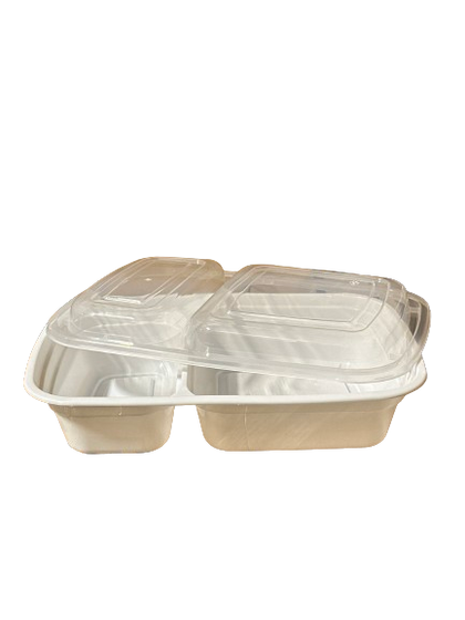 LR LT-32W 32oz. 2-Compartment Rectangular Container Combo, Case (150 SETS)