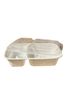 LR LT-32W 32oz. 2-Compartment Rectangular Container Combo, Case (150 SETS)