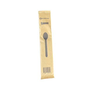 Ecomates IR-160S Compostable Individually Wrapped Wooden Spoon, Case (1000's)