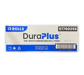 DuraPlus 57760356, White Towel Roll, Case (12x350')