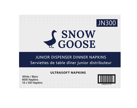 JN300, Junior Dispenser Napkin (18x500 PC) Snow Goose