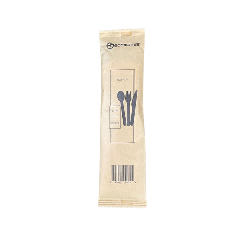 Ecomates 6PC Wooden Cutlery Kit (KIT-616), Case (500 SETS)
