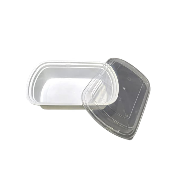 Dynasco KY-28W 28oz., White Rectangular Container Combo, Case (150 SETS)