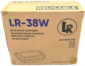 LR LR-38W 38oz. Rectangular Container Combo, Case (150 SETS)