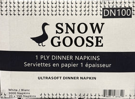 DN100, 1 Ply Dinner Napkin (20x150 PC) Snow Goose