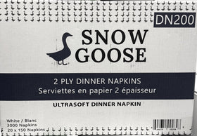 DN200, 2 Ply Dinner Napkin (20x150 PC) Snow Goose
