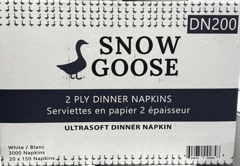 DN200, 2 Ply Dinner Napkin (20x150 PC) Snow Goose
