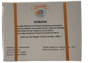 【Super 99】26/30 Nobashi White Shrimp 6.6kg (30TRAY x 20PC)