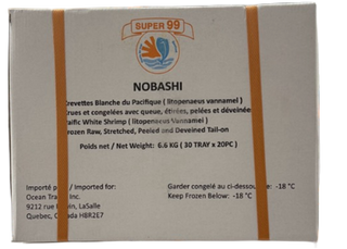 【Super 99】26/30 Nobashi White Shrimp 6.6kg (30TRAY x 20PC)
