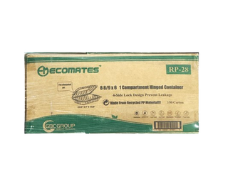 RP-28, Rectangular Hinged Container 8.89x6x5.63 (150 PC) Ecomates