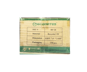 RP-28, Rectangular Hinged Container 8.89x6x5.63 (150 PC) Ecomates