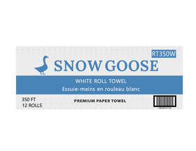RT350W, White Roll Towel (12x350 ft) Snow Goose