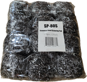 SP-80S, Stainless Steel Scouring Pad (12 PC)