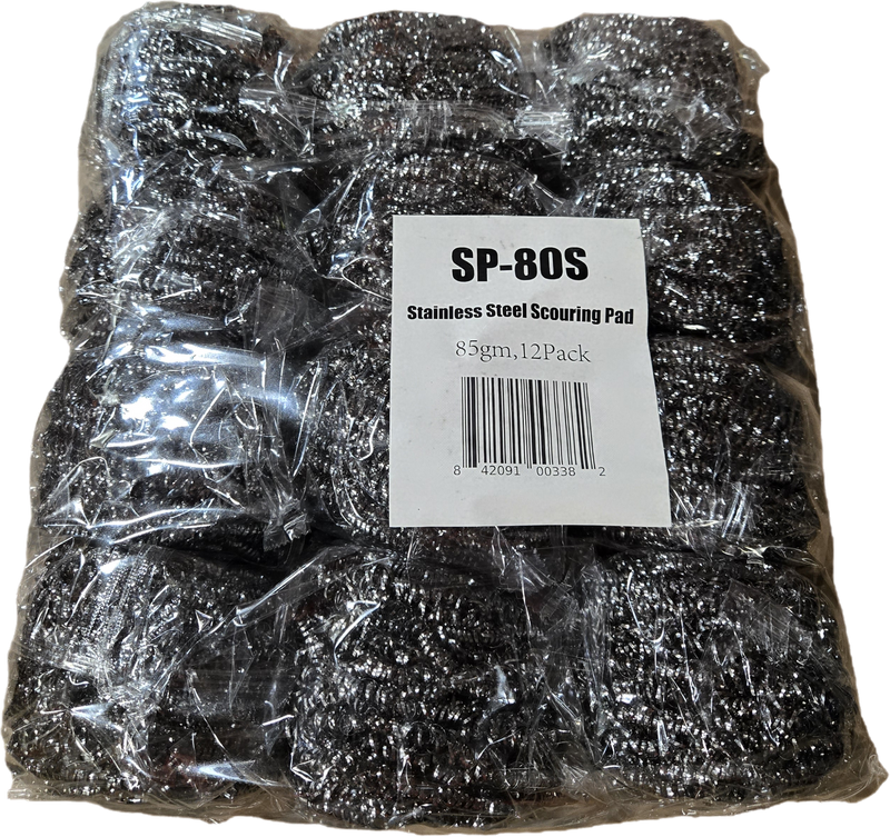 SP-80S, Stainless Steel Scouring Pad (12 PC)