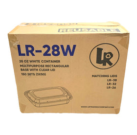 LR-28W White Rectangular Container Combo, Case (150 SETS)