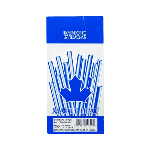 Maple Leaf 8 in. Milkshake Straw, Box (250 Counts)