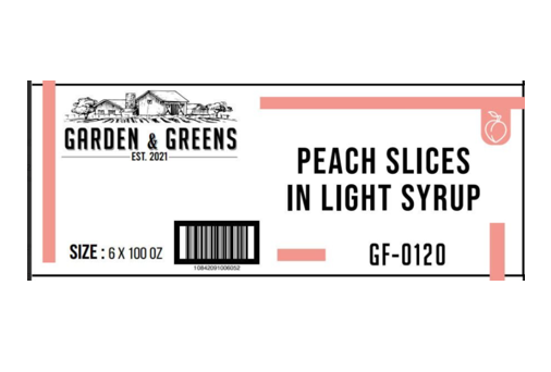 LK01180, Peach Slices (6x100 oz) Garden & Greens