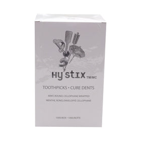 Hy Stix Mint Round Toothpicks, Cellophane Wrapped, 1000 CT