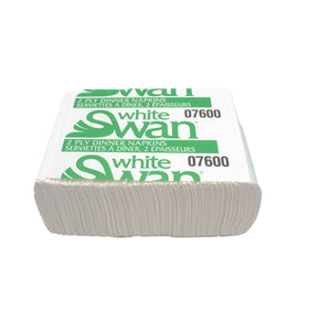 White Swan 07600 Dinner Napkins, 2-Ply, 12 PK