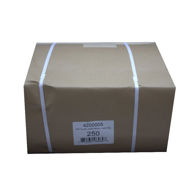 20LB Duplex Lady Print Short Brown Bag, 250 CT