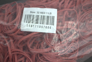#32 Rubber Bands, Red, 1 LB