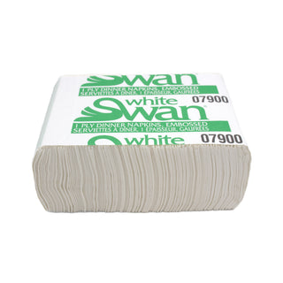 White Swan 07900 Dinner Napkins, 1-Ply, 12 PK