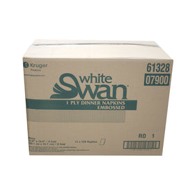 White Swan 07900 Dinner Napkins, 1-Ply, 12 PK