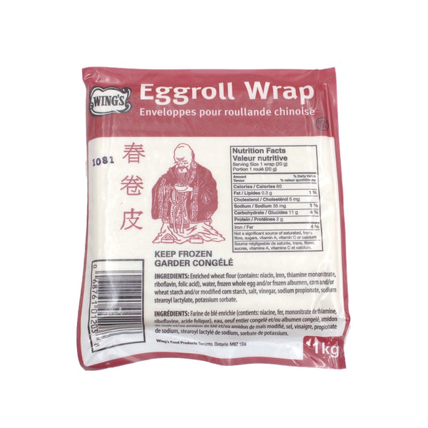 Wing's Eggroll Wraps, 18 KG