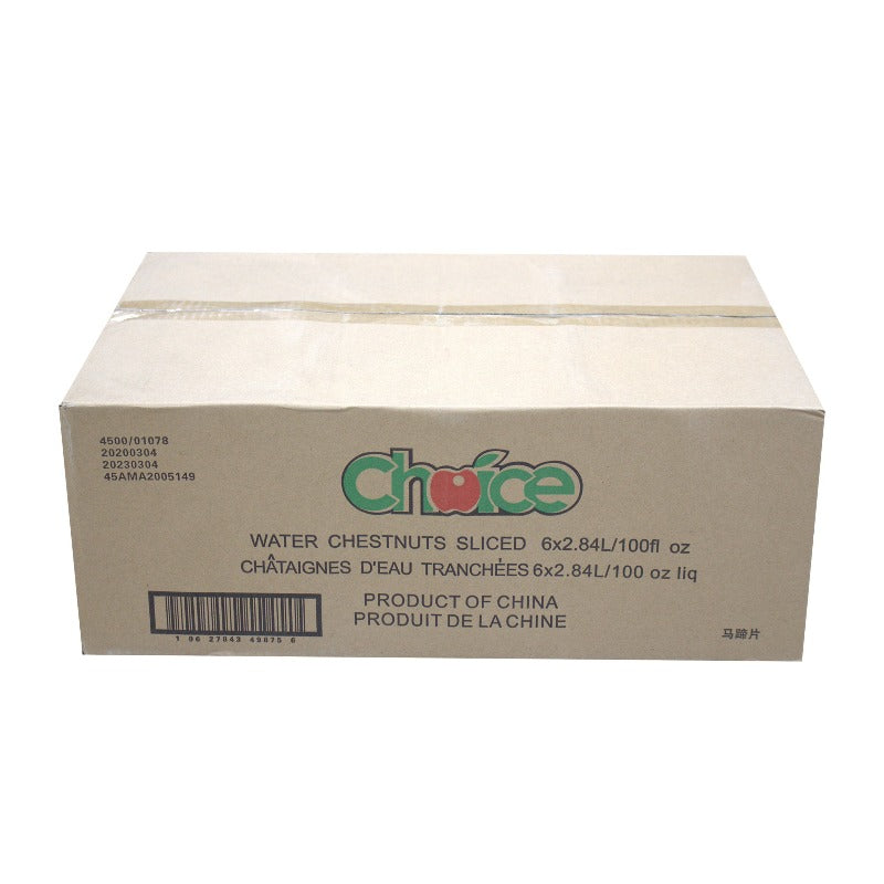 Choice Water Chestnuts Sliced, 6 CT