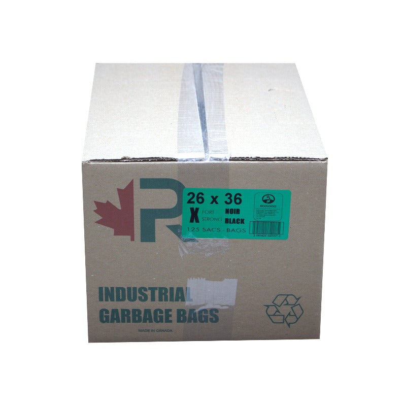 R 26x36 Ex-Strong Black Garbage Bag, 125 CT