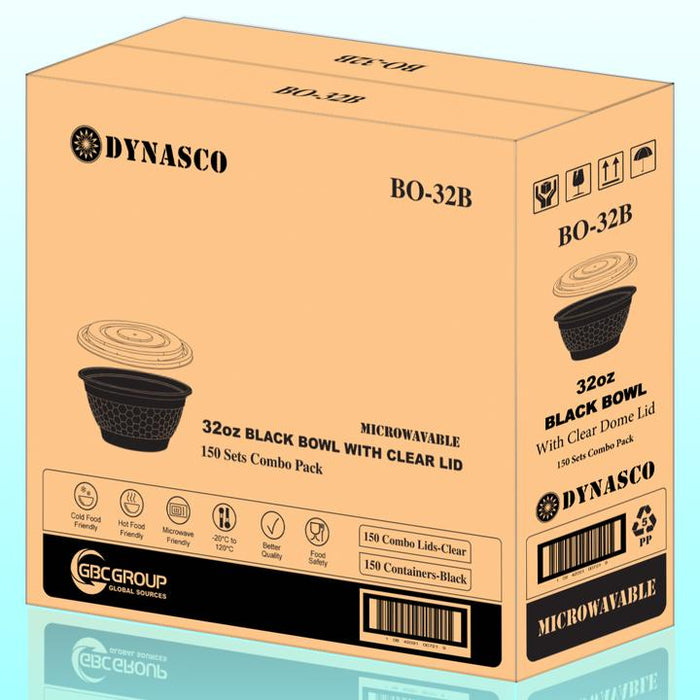 Dynasco BO-32, 32oz. Noodle Bowl and Lid Combo (150 SETS) *