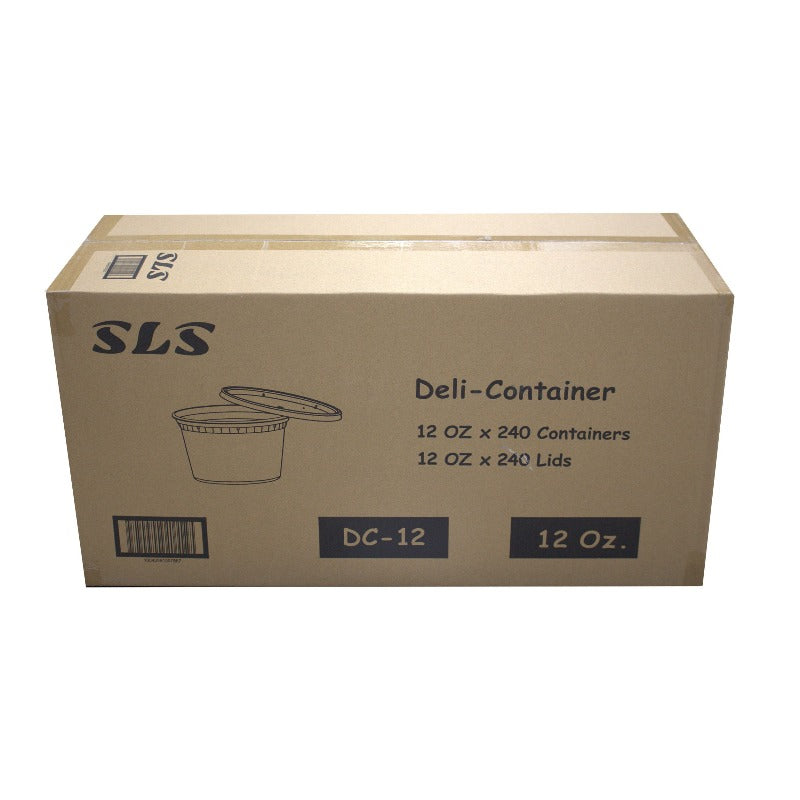 Sls Container Shipping 12oz. Deli Container Combo, Case (240 SETS) SLS DC-12 / Value+ DH12C