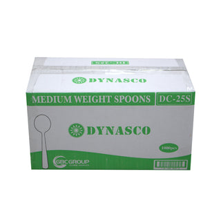 Dynasco DC-25S Medium Weight White Soup Spoon, 1000 CT