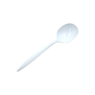 Dynasco DC-25S Medium Weight White Soup Spoon, 1000 CT