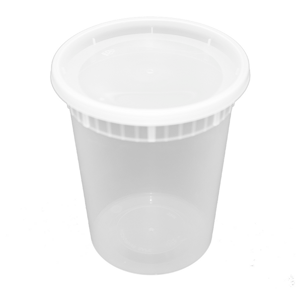 SLS DC-32 32 oz. Deli Container Combo, Case (240 SETS)