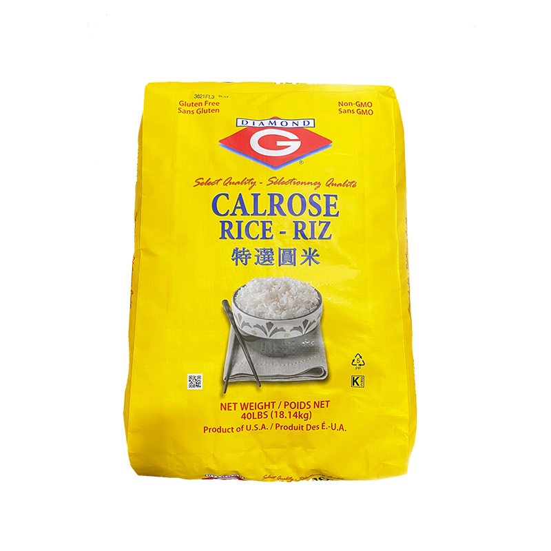 Calrose Rice Packaging Diamond G Calrose Rice, Bag (40 LBs)