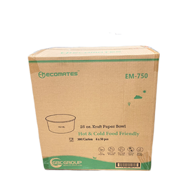 Ecomates EM-750, 26oz Kraft Paper Bowl, Case (300's)