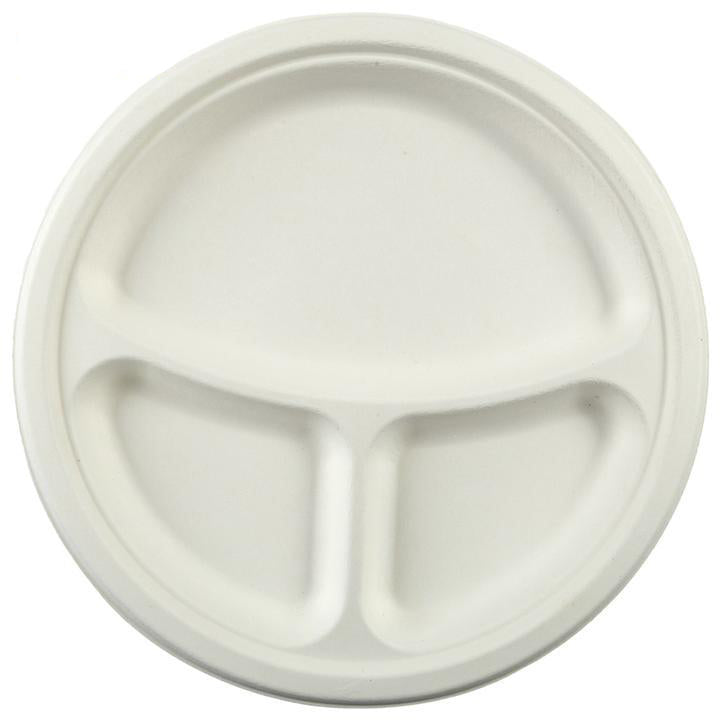 Dynasco GD-103P 10" 3-Compartment Fiber Plate, 500 CT