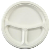 Dynasco GD-103P 10" 3-Compartment Fiber Plate, 500 CT