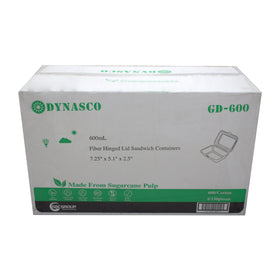 Dynasco GD-600 Fiber Hinged Container, 600 CT