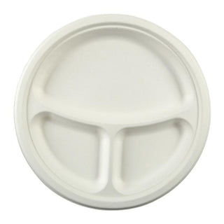 Dynasco GD-903P 9" 3-Compartment Fiber Plate, 500 CT