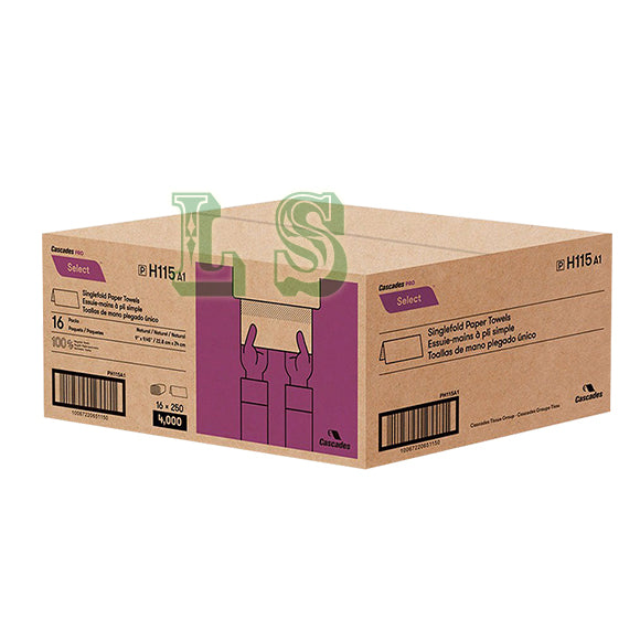 Cascades PRO Select™ H115, Natural Singlefold Paper Towel (16x250's) *