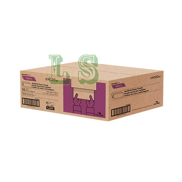 Cascades PRO Select™ H170B, White Multifold Paper Towel (16x250's) *