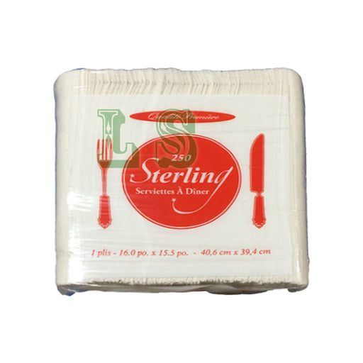 Sterling Dinner Napkin 1 Ply (12x250's)  #5012